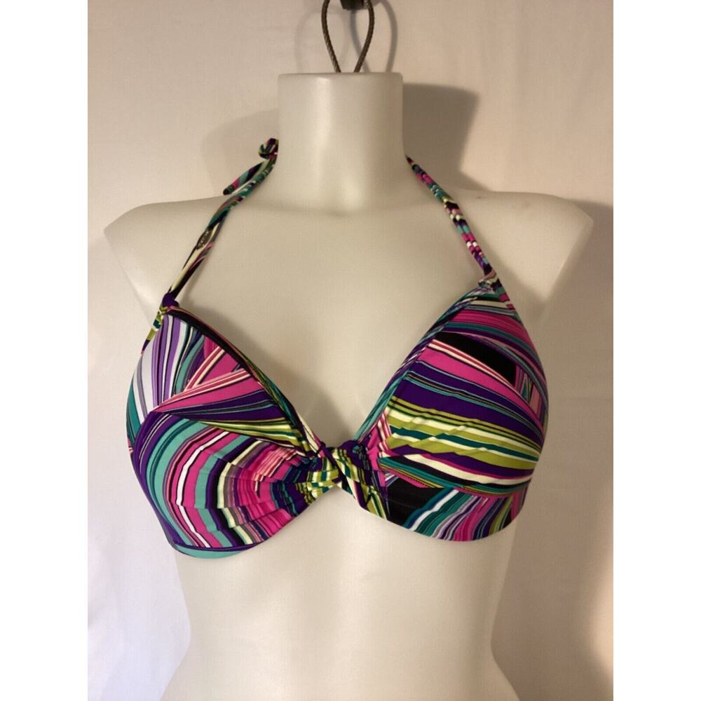1216 NWT Bikini Bay Mura Moulded Hearts P/U Halter Top